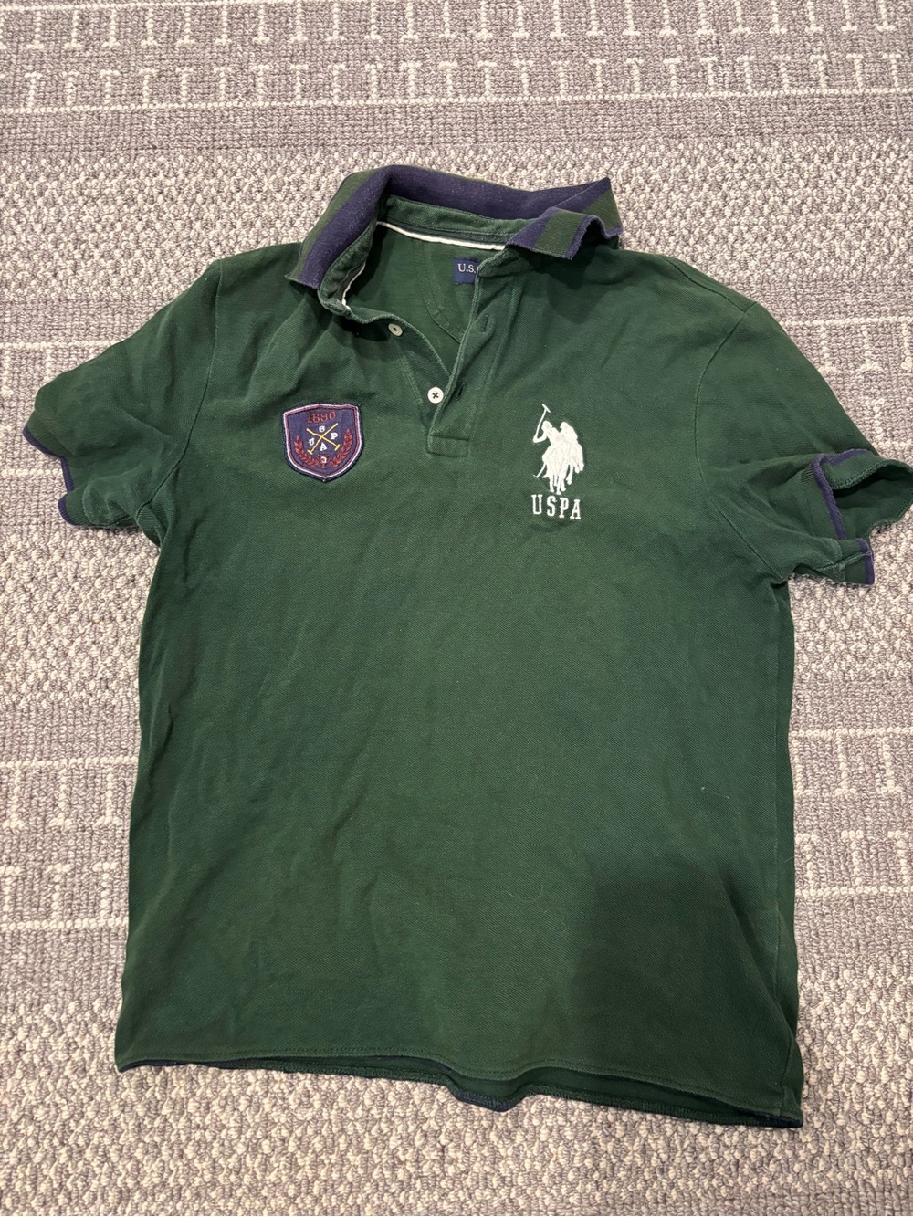 Vintage USPA Green & Navy Polo Shirt